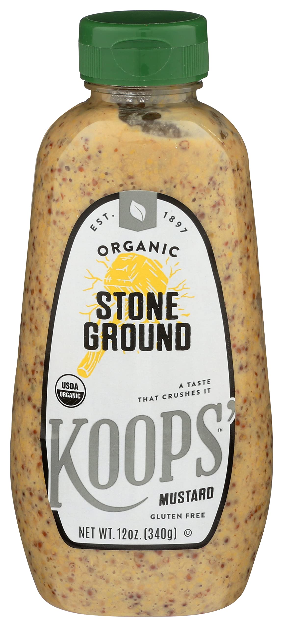 Product image of KOOPS' Organic Stone Ground Mustard Old-Fashioned Condiment Quality Mustard Seeds Gluten-Free Kosher Non-GMO